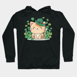 Cat Leprechaun Funny Cat Lover Shamrock St Patrick's Day Hoodie